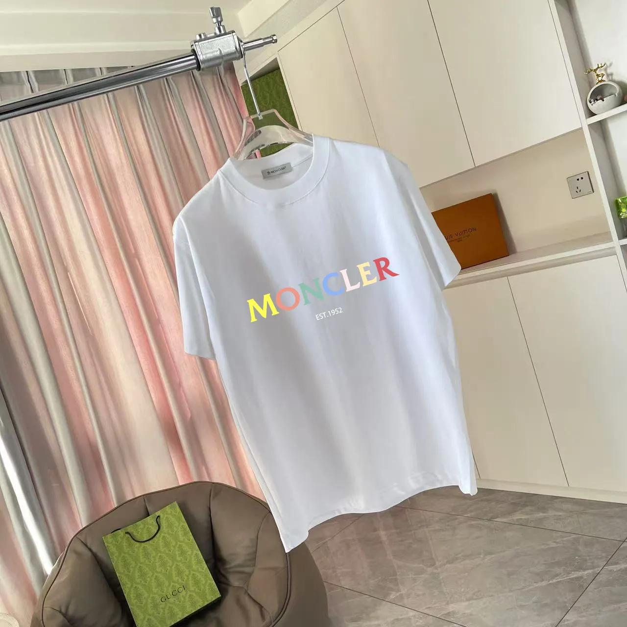 Moncle* 2025 New Arrival logo 300 t Same Style Size：S M L XL XXL ：Black White Pink Red Gray
